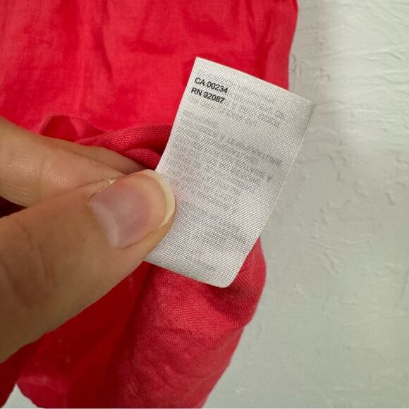 Saks Fifth Ave Pink Coral Linen Sleeveless Mini Dress Womens M Beachy Casual - Picture 7 of 10